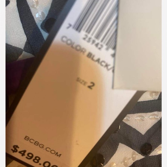 NWT BCBG Sequins V-Neck Maxi Dress Size 2 - Picture 6 of 7